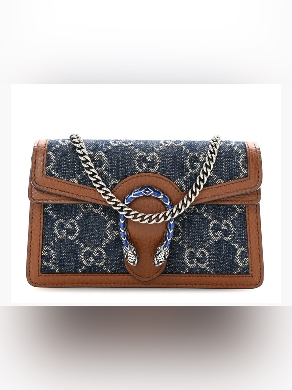 Authentic Gucci Super Mini Dionysus GG Denim Shoulder / Crossbody Bag 💙